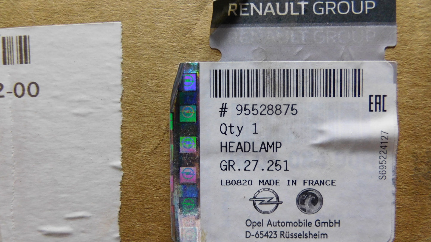 Hauptscheinwerfer Scheinwerfer rechts 95528875 Opel Movano B Renault Master III EV HV UV FV