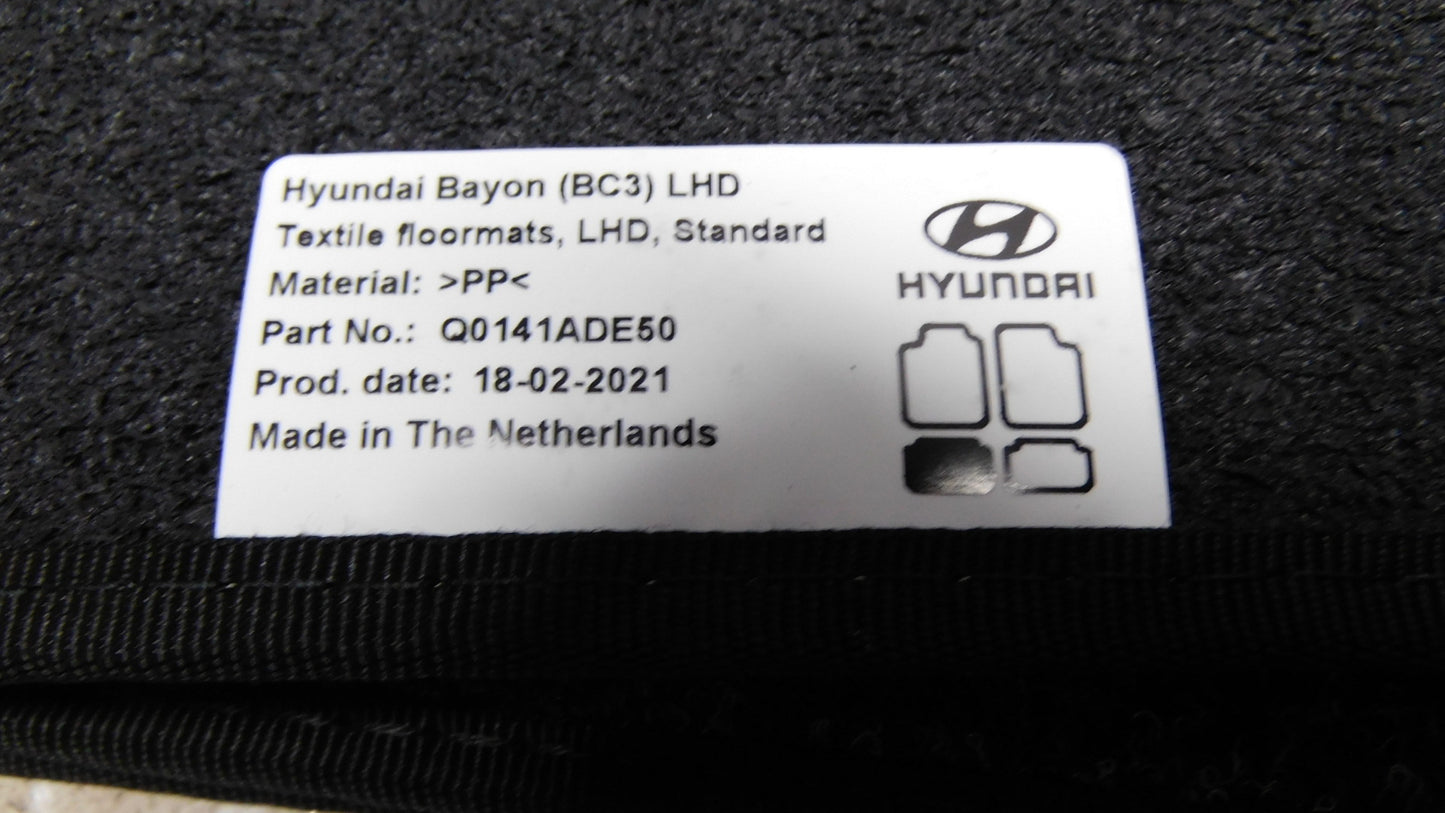 Textilfußmatten Stoff Fußmatten Q0141ADE50 Hyundai Bayon