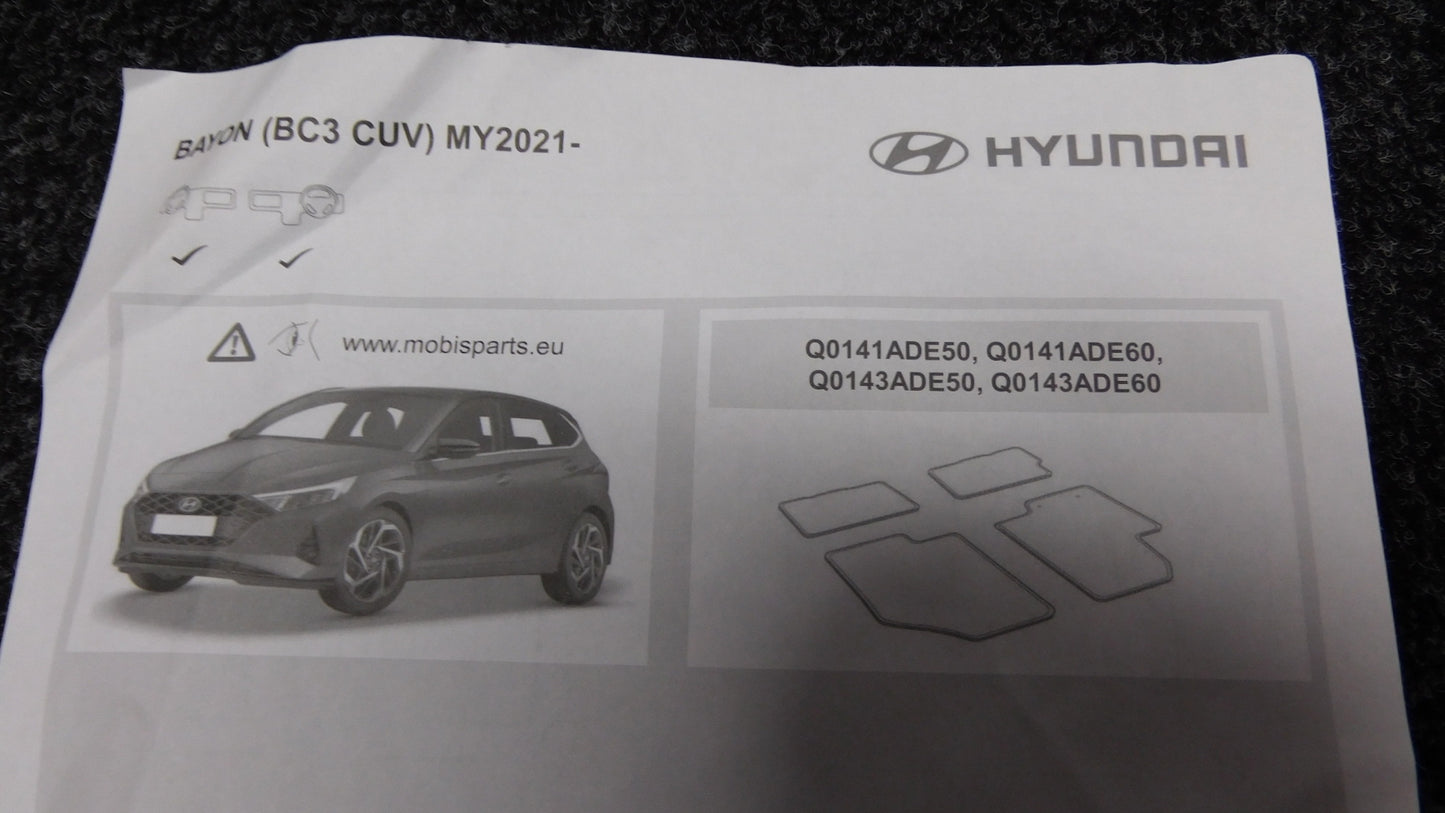Textilfußmatten Stoff Fußmatten Q0141ADE50 Hyundai Bayon