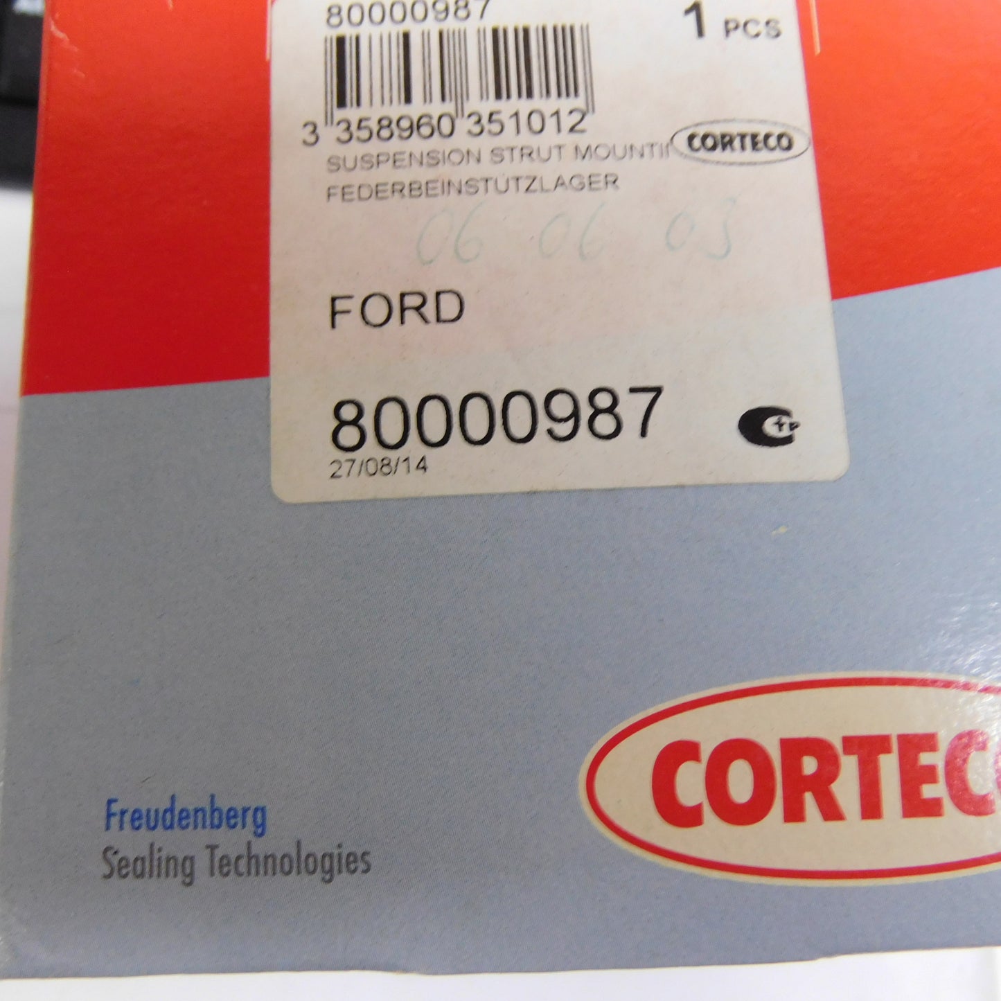Federbeinstützlager Vorderachse mit Stützlager 80000987 Corteco Ford Fiesta Fusion Mazda 2 Hatchback