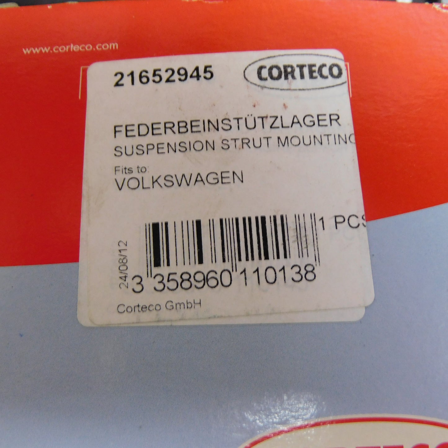 Federbeinstützlager Vorderachse ohne Lager 21652945 Corteco Audi A4 A6 A8 VW Passat B5