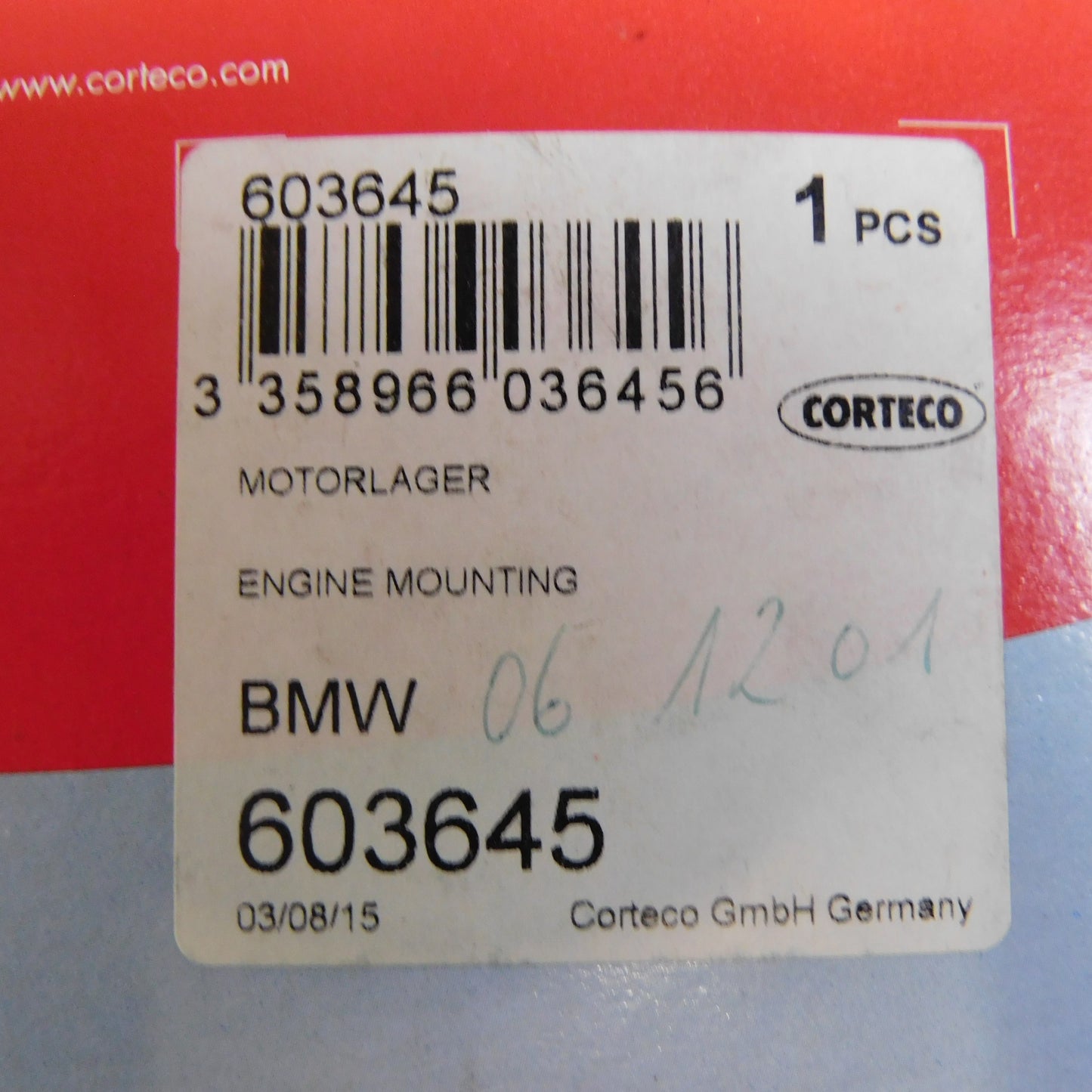 Motorlager Gummilager Motor Hydrolager 603645 Corteco BMW E46 E85