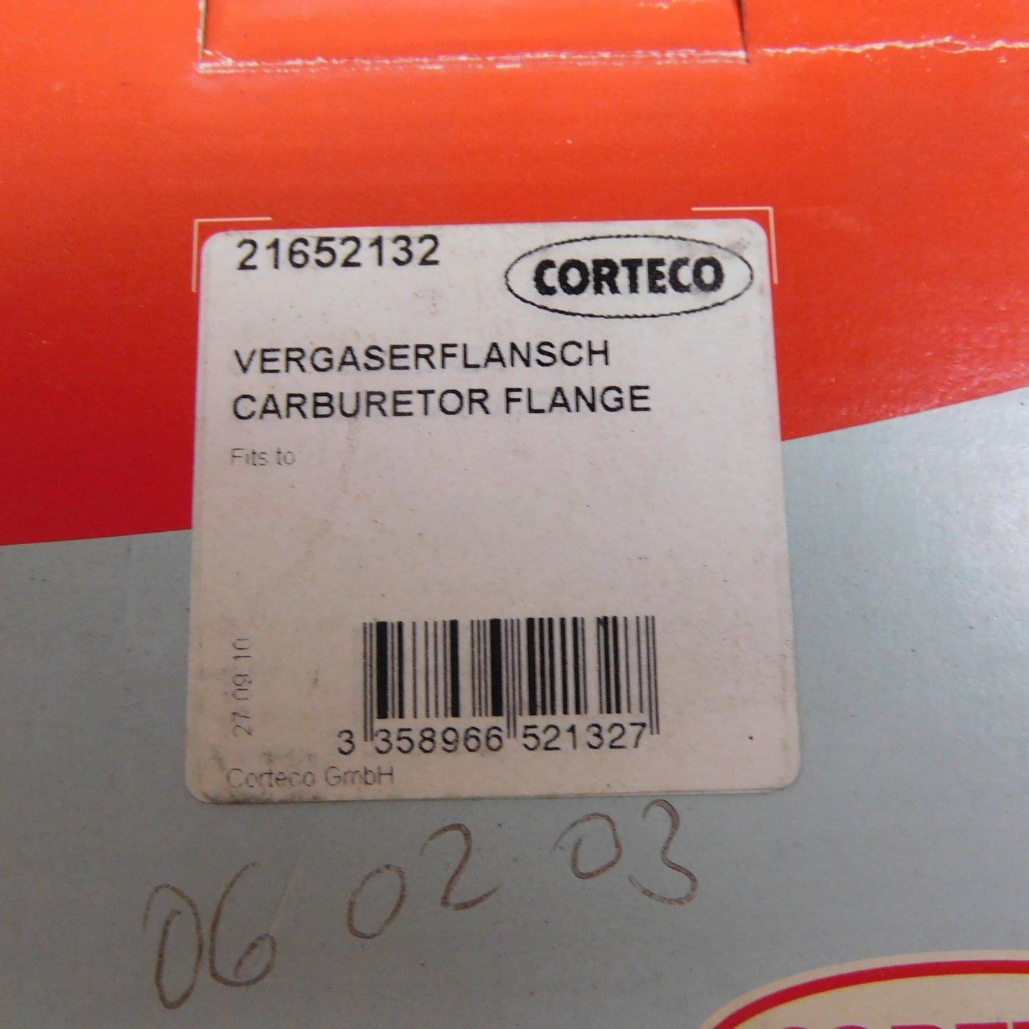 Vergaserflansch Aluminium 21652132 Corteco Audi 80 100 Coupe