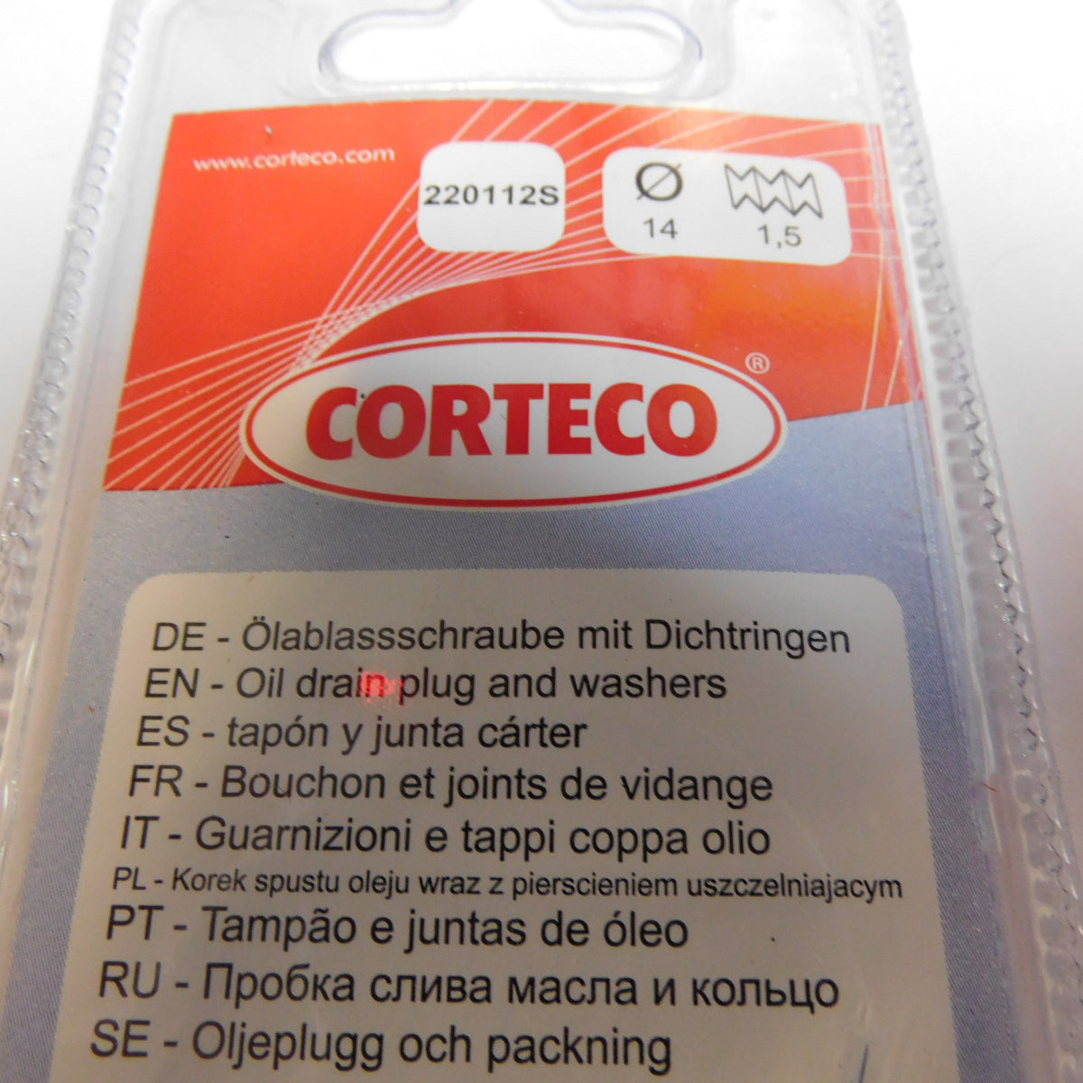 Ölablassschraube M 14 x 1,50 x 20 Schlüsselweite: 13 mit Dichtring 220112S Corrteco Citroen Peugeot Ford