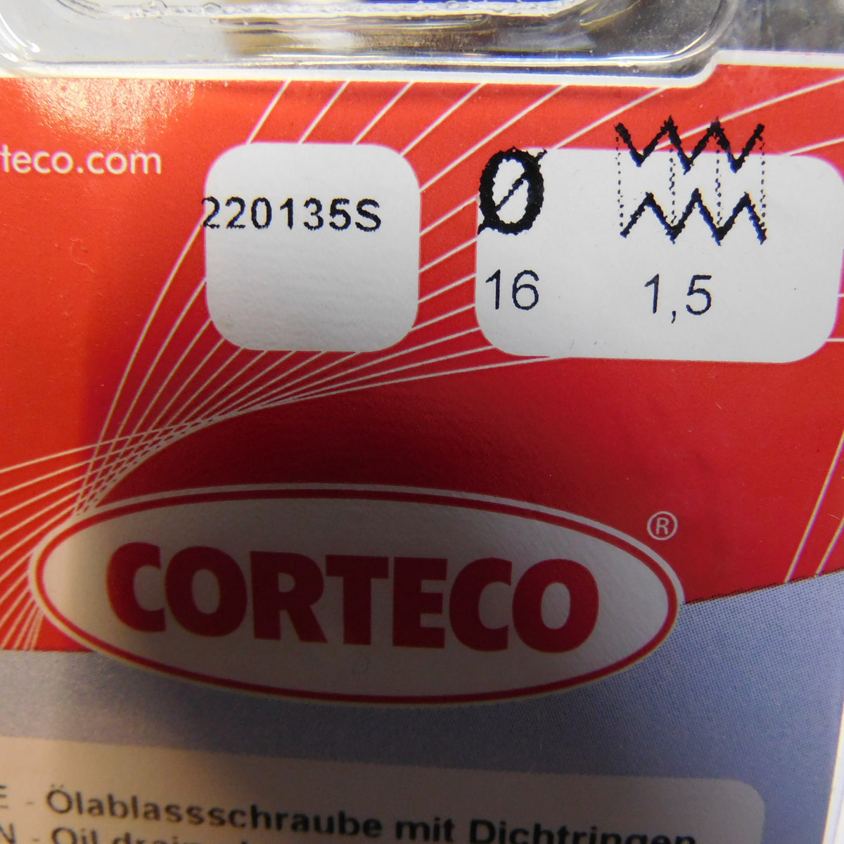Ölablassschraube M 16 x 1,50 x 17 Schlüsselweite 8 220135S Corteco Mini Peugeot BMW Opel