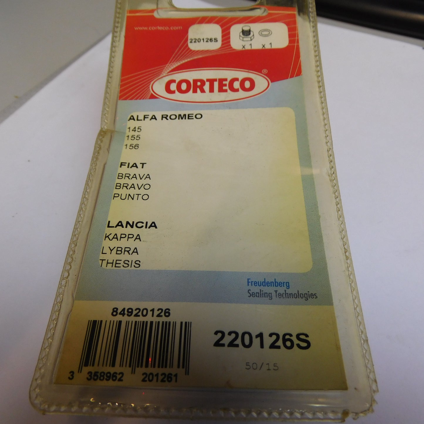 Ölablassschraube M 18 x 1,50 x 22 Schlüsselweite 8 mit Dichtring 220126S Corteco Alfa Romeo Fiat Lancia