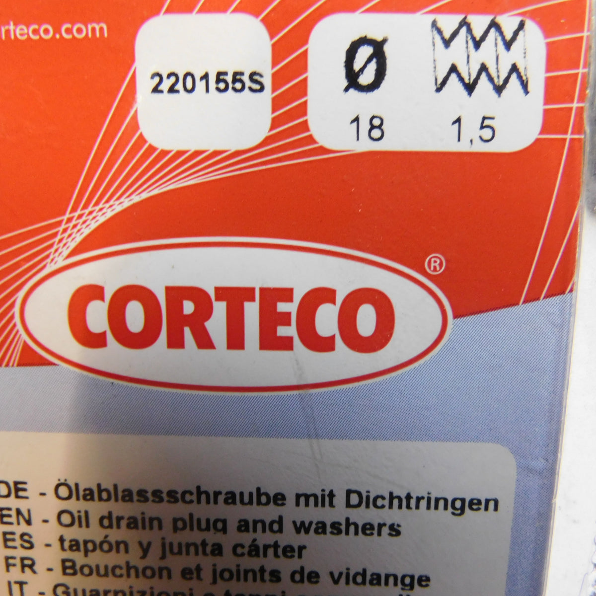 Ölablassschraube M 18 x 1,5 x 18, mit Dichtring 220155S Corteco Volvo C30 S V 40 60
