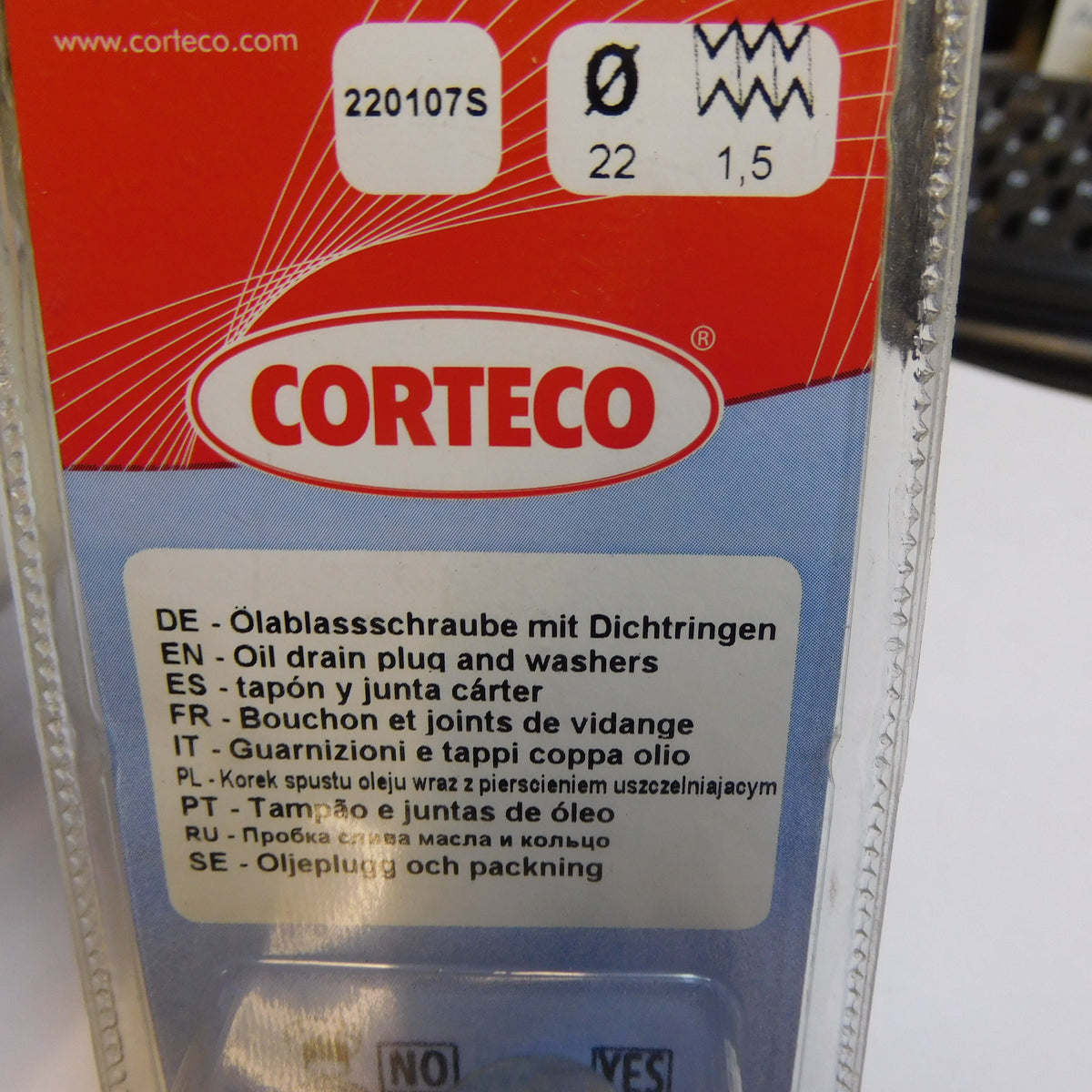 Ölablassschraube M 22 x 1,50 x 14 Schlüsselweite: 10 mit Dichtring 220107S Corteco Alfa Romeo Opel Renault Ford