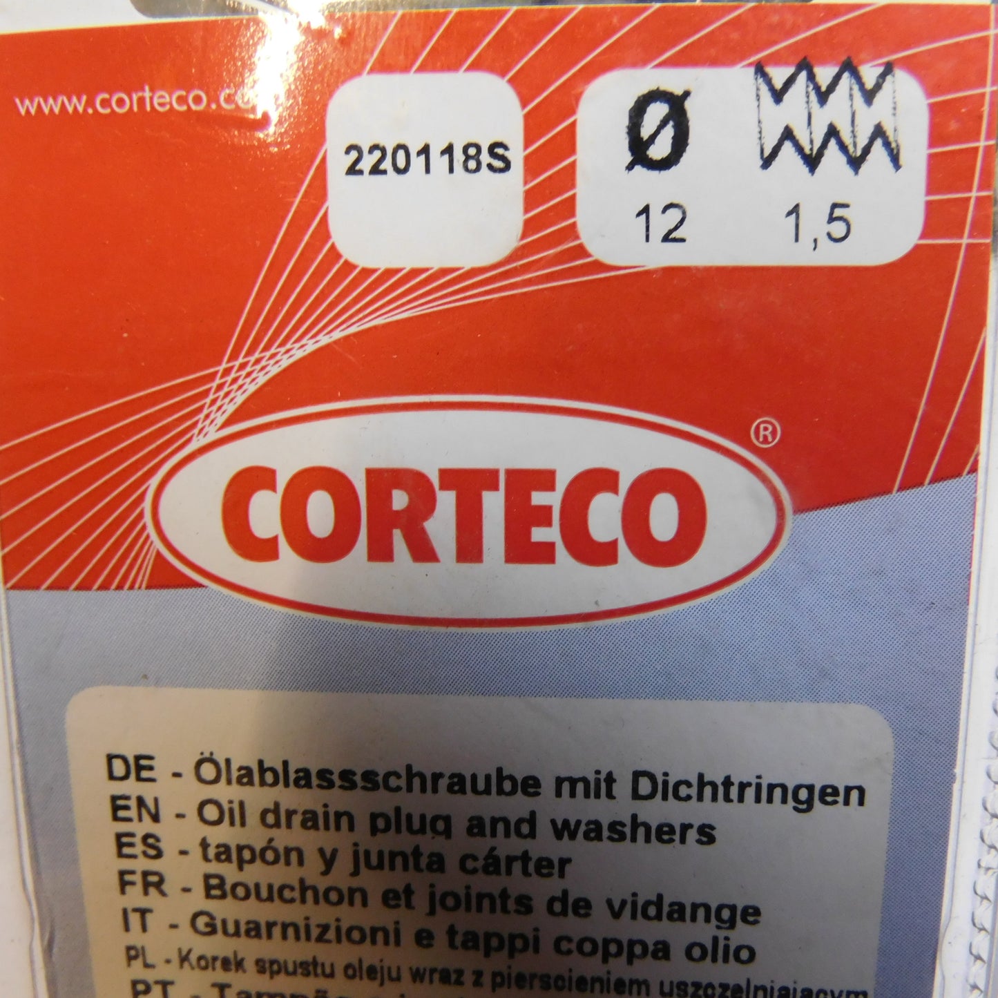Ölablassschraube M 12 x 1,50 x 12 Schlüsselweite: 13 mit Dichtring 220118S Corteco Mercedes BMW