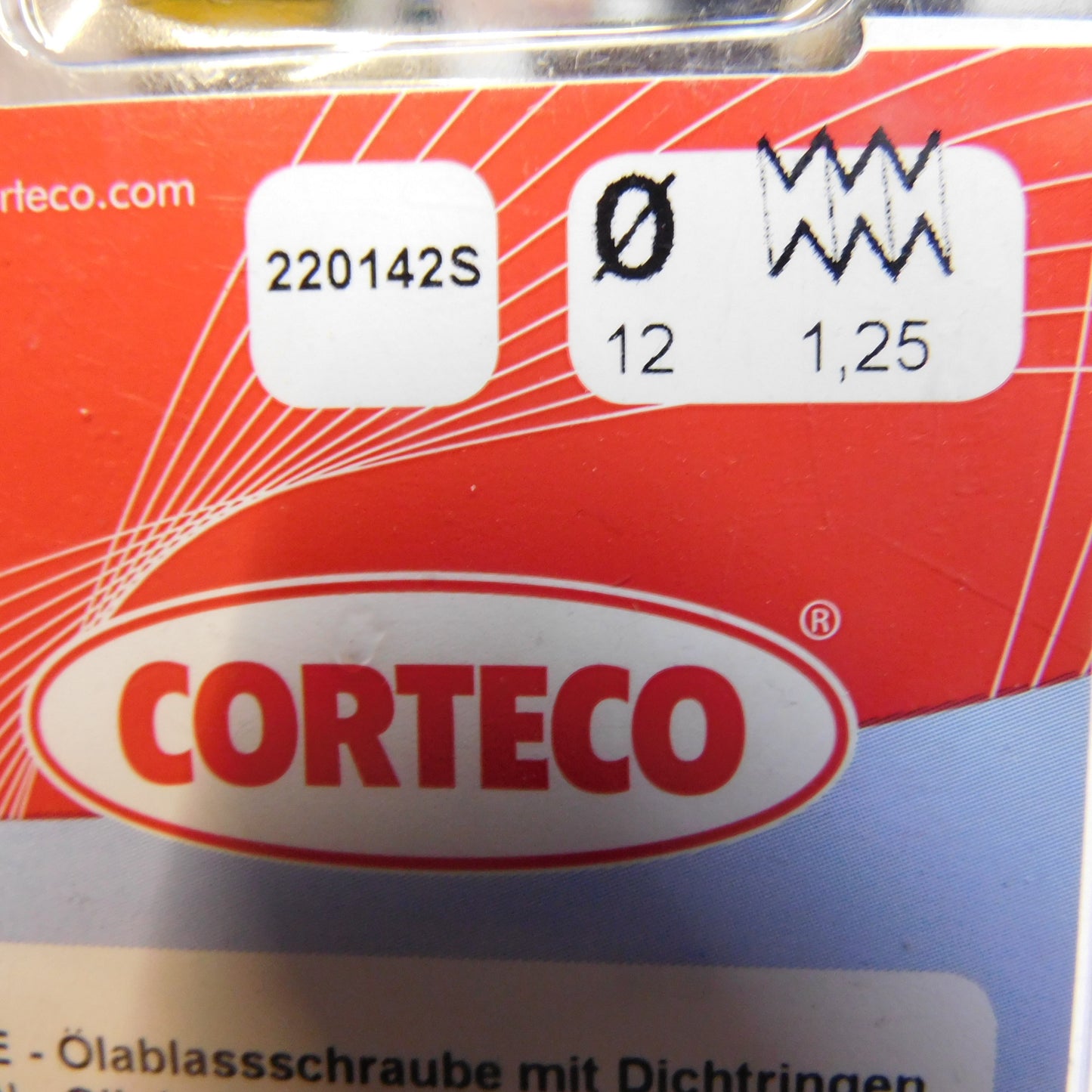 Ölablassschraube M 12 x 1,25 x 16,5 Schlüsselweite 14 220142S Corteco Citroen C1 Peugeot 107 Toyota