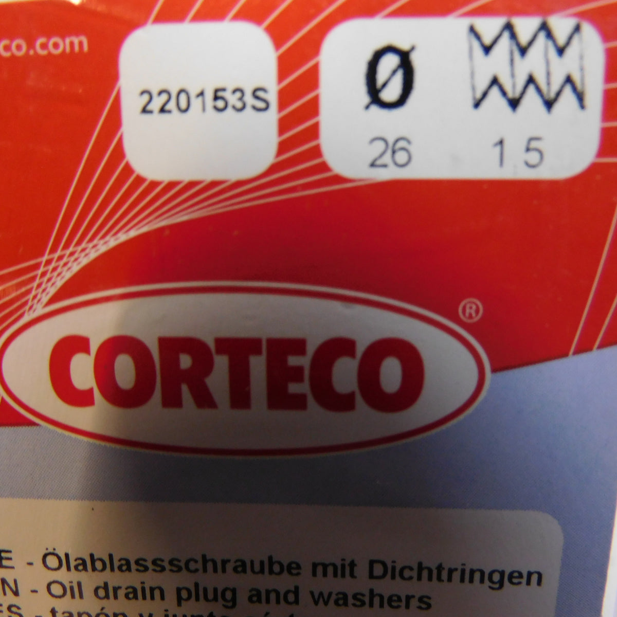Ölablassschraube M 26 x 1,50 x 14 Schlüsselweite 14 220153S Corteco Mercedes A 190 C CLK E S M G Sprinter