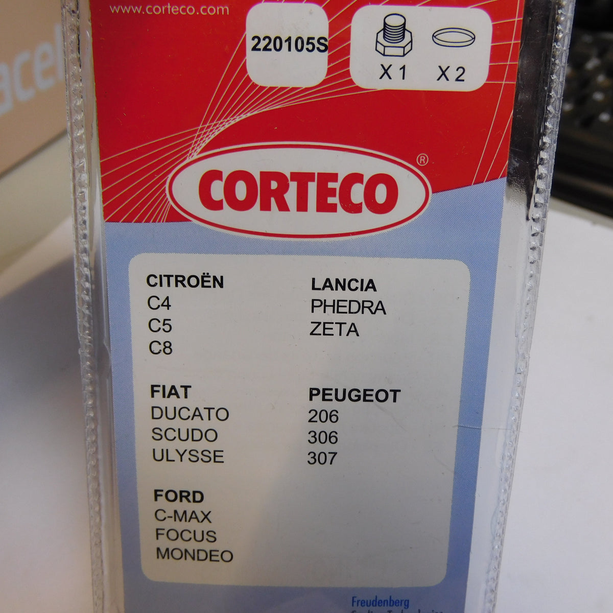 Ölablassschraube M 14 x 1,25 x 12,5 Schlüsselweite 21 mit Dichtring 220105S Corteco Fiat Citroen Ford Lancia Peugeot