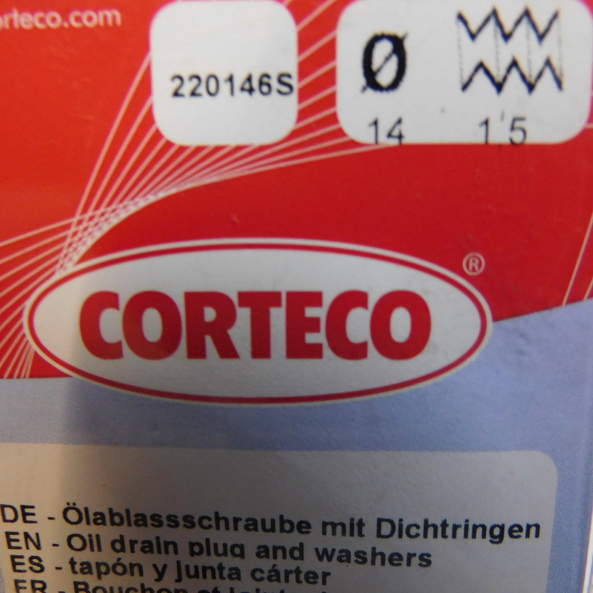 Ölablassschraube Stahl 14x1,5 mit Dichtring 220146S Corteco Mini