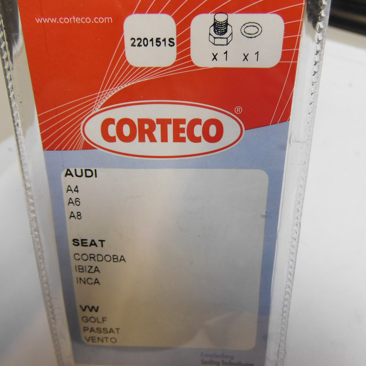 Ölablassschraube M 14 x 1,50 x 18 Schlüsselweite 19 mit Dichtring 220151S Corteco Audi Seat VW