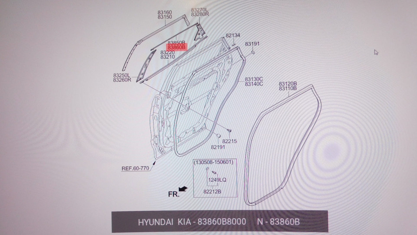 Blende Türrahmen hinten Zierleiste 83860B8000 Hyundai Santa Fe