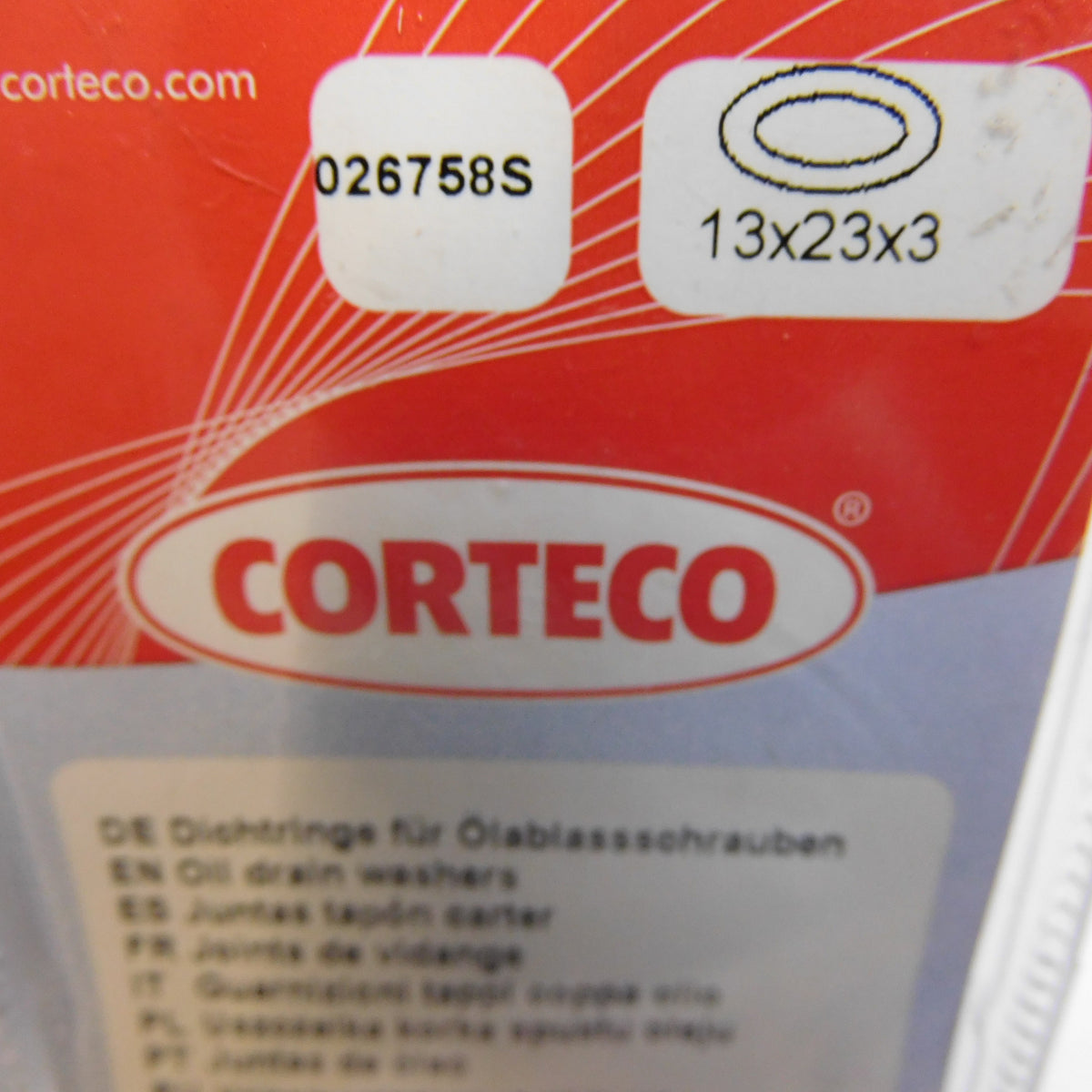 Ölablaßschraube Dichtung Gummi 13x23x3 026758S Corteco Citroen Jumper Ford Peugeot Boxer
