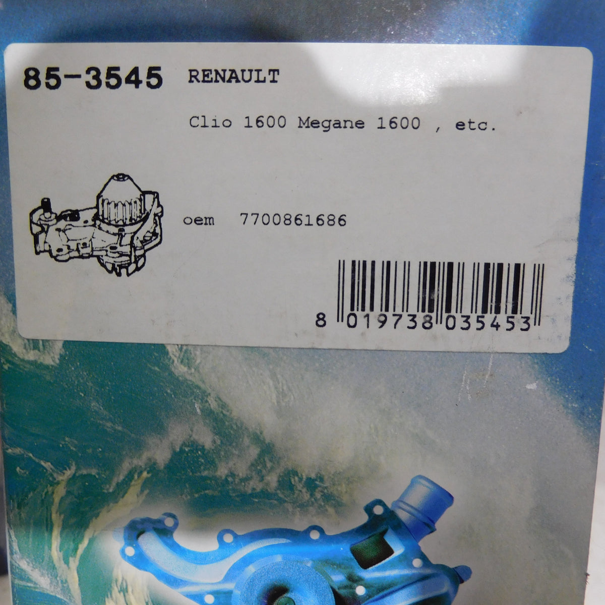 Wasserpumpe Pumpe 85-3545 Aquaplus Dacia Logan Sandero Renault Clio Kangoo Megane