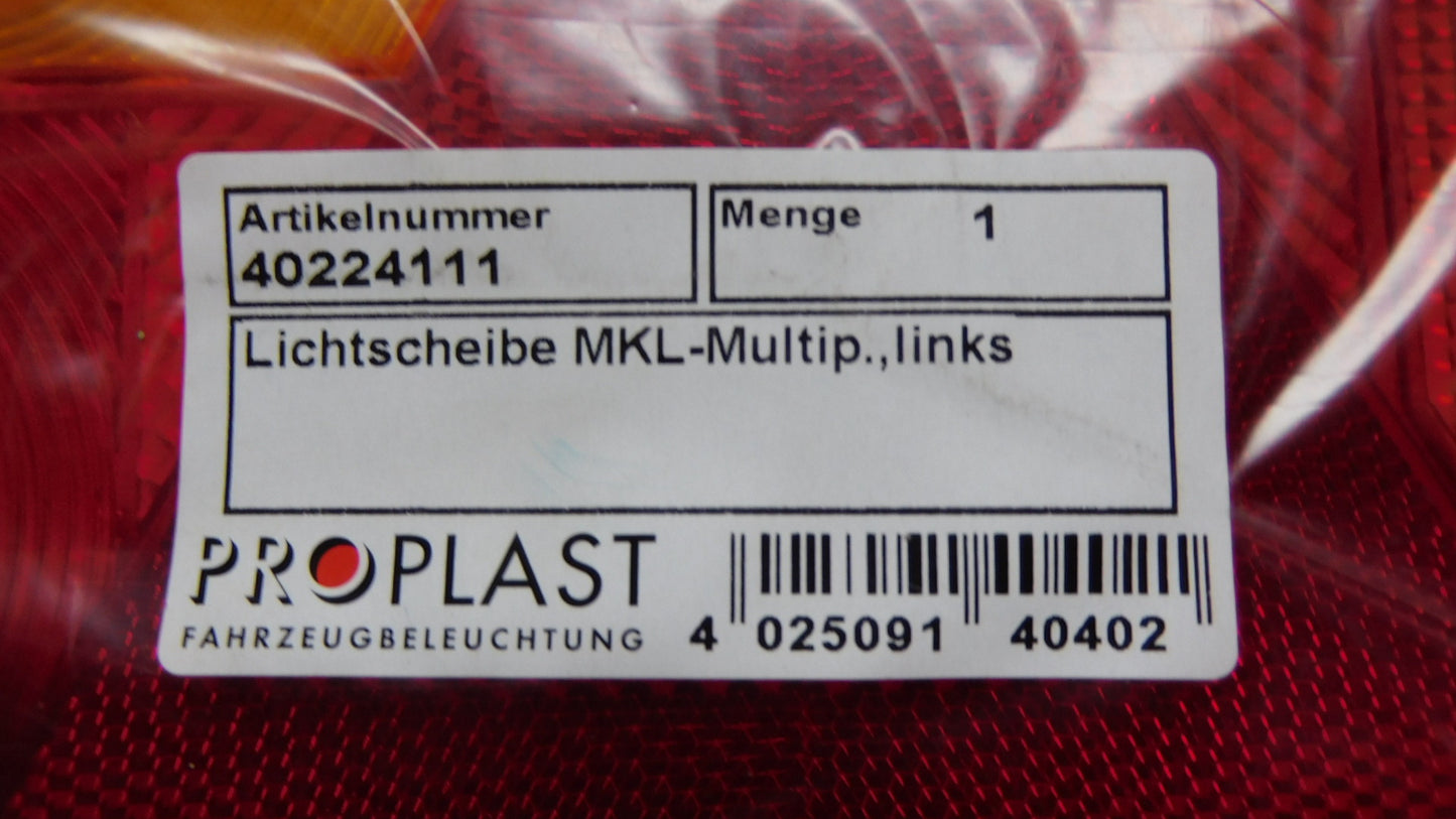 Lichtscheibe Heckleuchte links MKL - Multipoint 40224111 Proplast Anhänger PKW