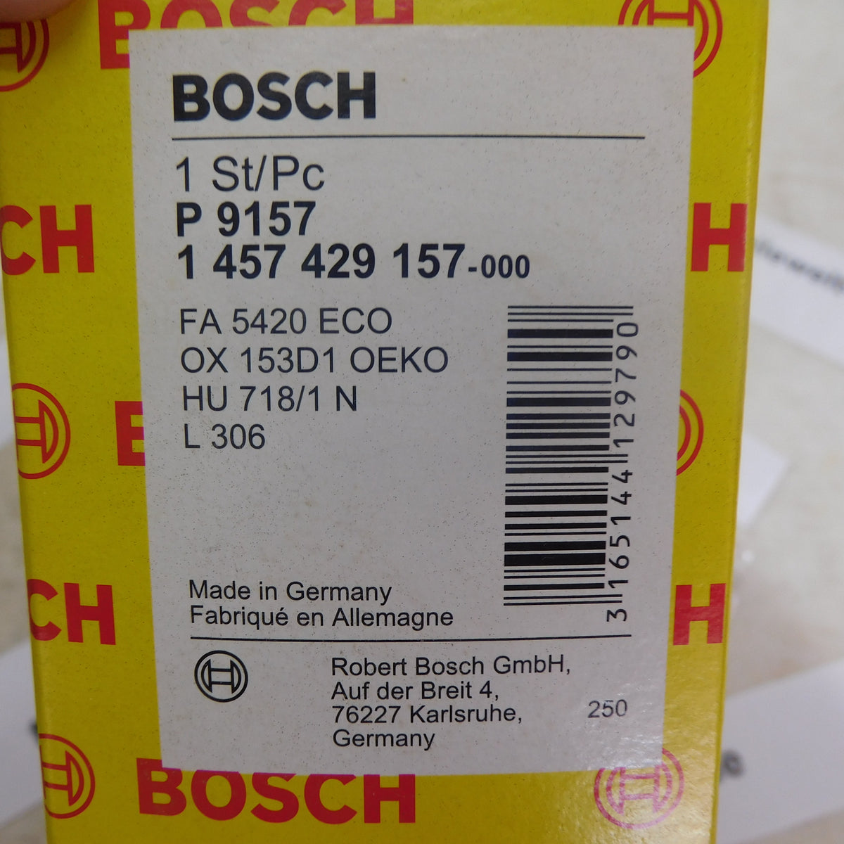 Ölfilter Filtereinsatz 1457429157 Bosch Opel Astra Vectra Omega Sintra Saab 9-5