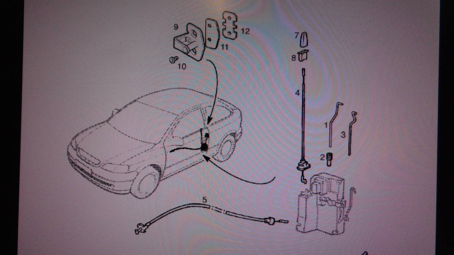 Betätigungsstange Vordertürgriff aussen links 5133047 90521065 Opel Astra G + Zafira A