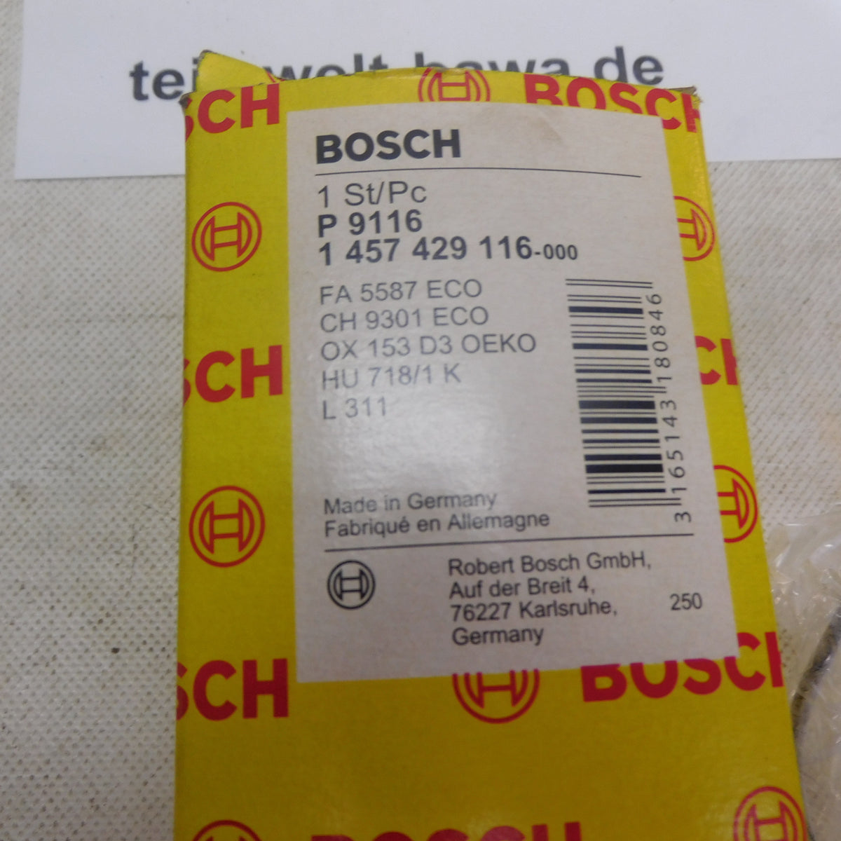 Ölfilter Filtereinsatz 1457429116 Bosch Mercedes-Benz Sprinter E-Klasse C-Klasse Jeep Grand Cherokee