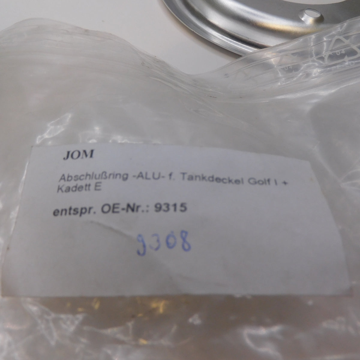 Tankdeckel Abschlussring mit integriertem Schloss mit Schlüssel Aluminium 9308 9315 Jom Golf 1 Kadett E