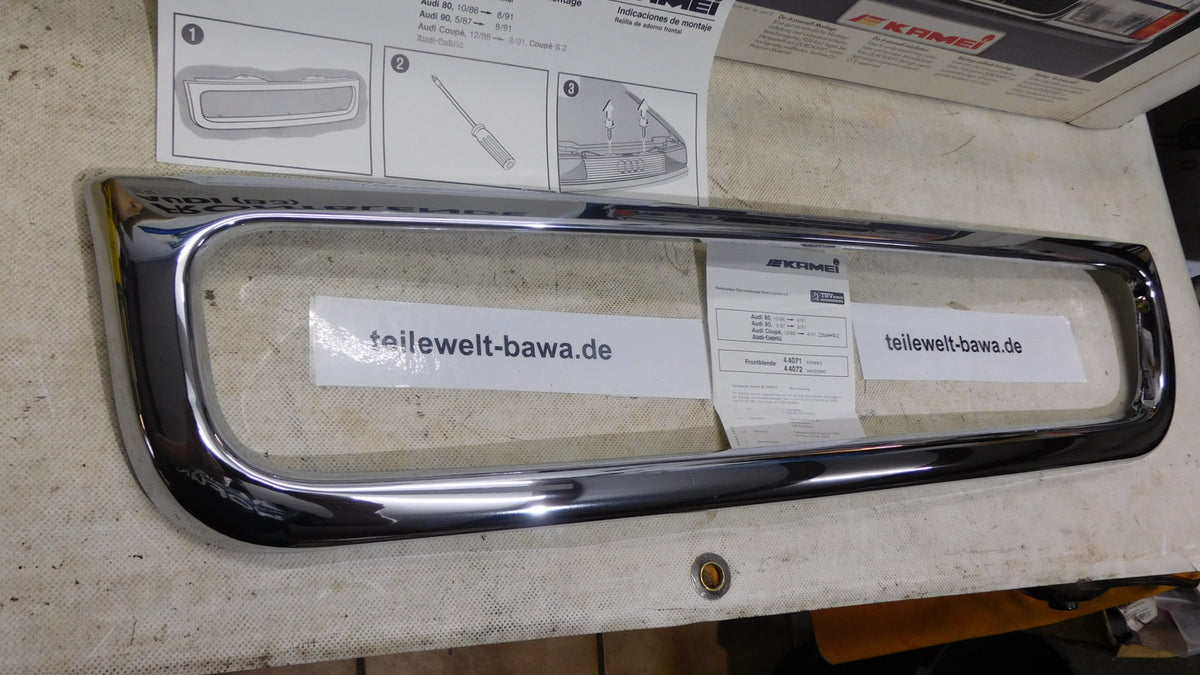 Frontblende Kühlergrill Chrom 44071 / 44072 Kamei Audi 80 90 Coupe B3
