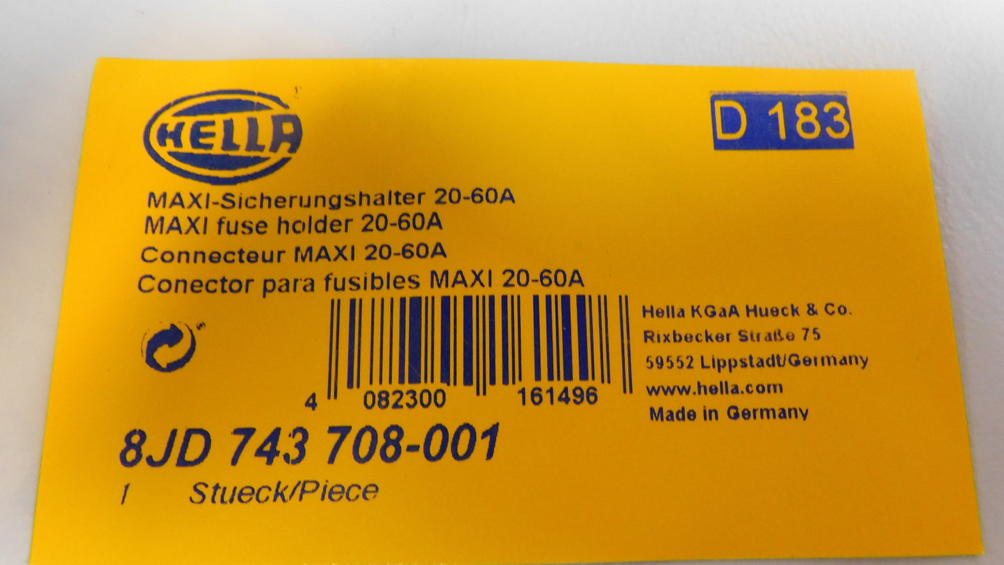 MAXI Sicherungshalter 20-60A 8JD743708001 Hella mit Deckel mit Spritzwasserschutz
