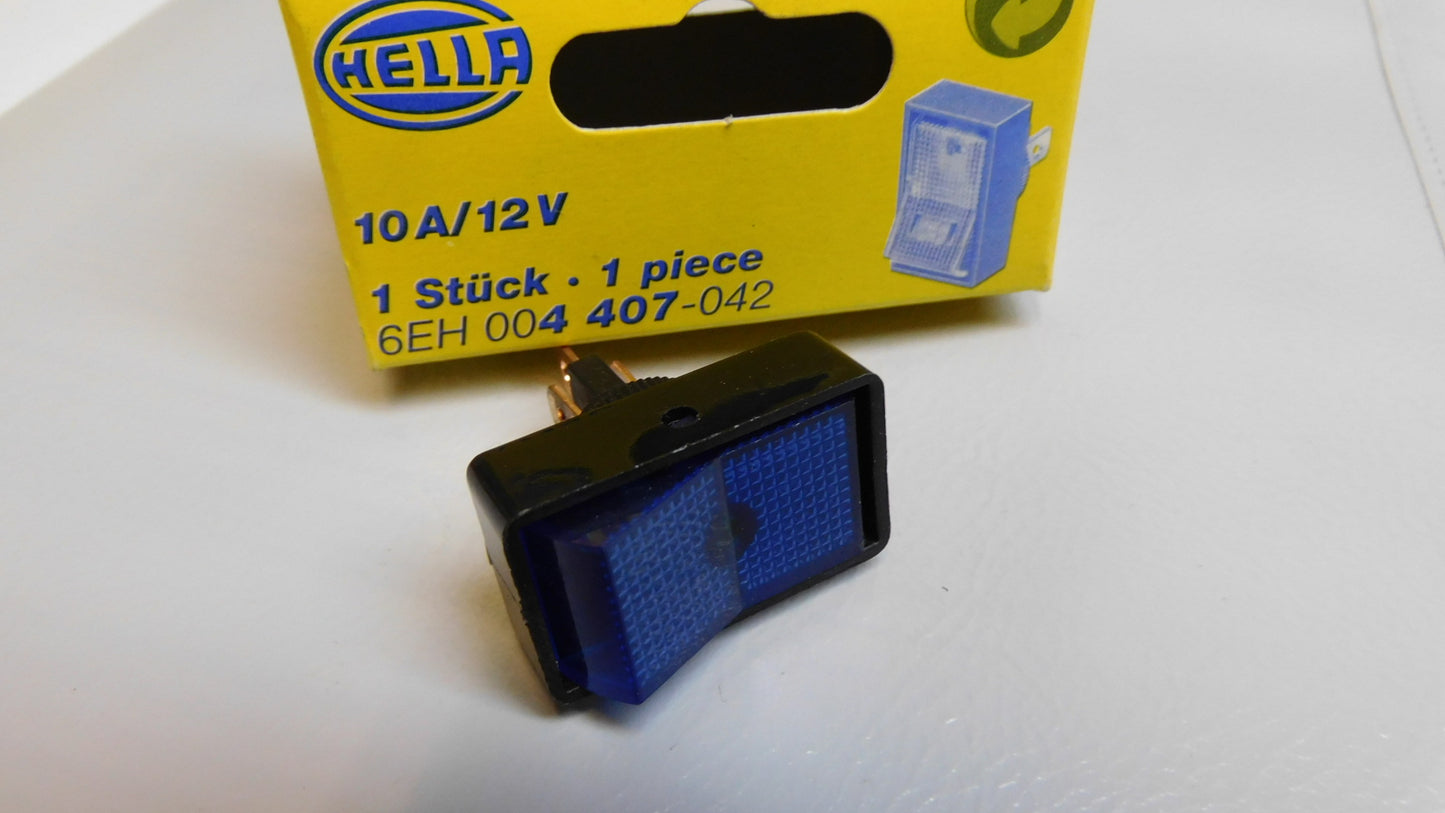 Schalter Blau Ein/Aus Wechsler mit Stecker 6EH004407042 Hella NFZ Oldtimer