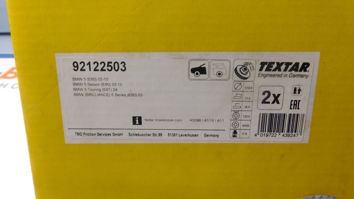 Bremsscheibe Vorderachse Stückpreis! 92122503 BMW E60 E61 E63 5er