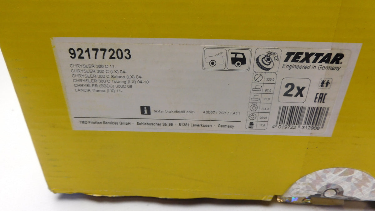 Bremsscheibe Hinterachse Stückpreis! 92177203 Chrysler 300C Dodge Charger Challenger