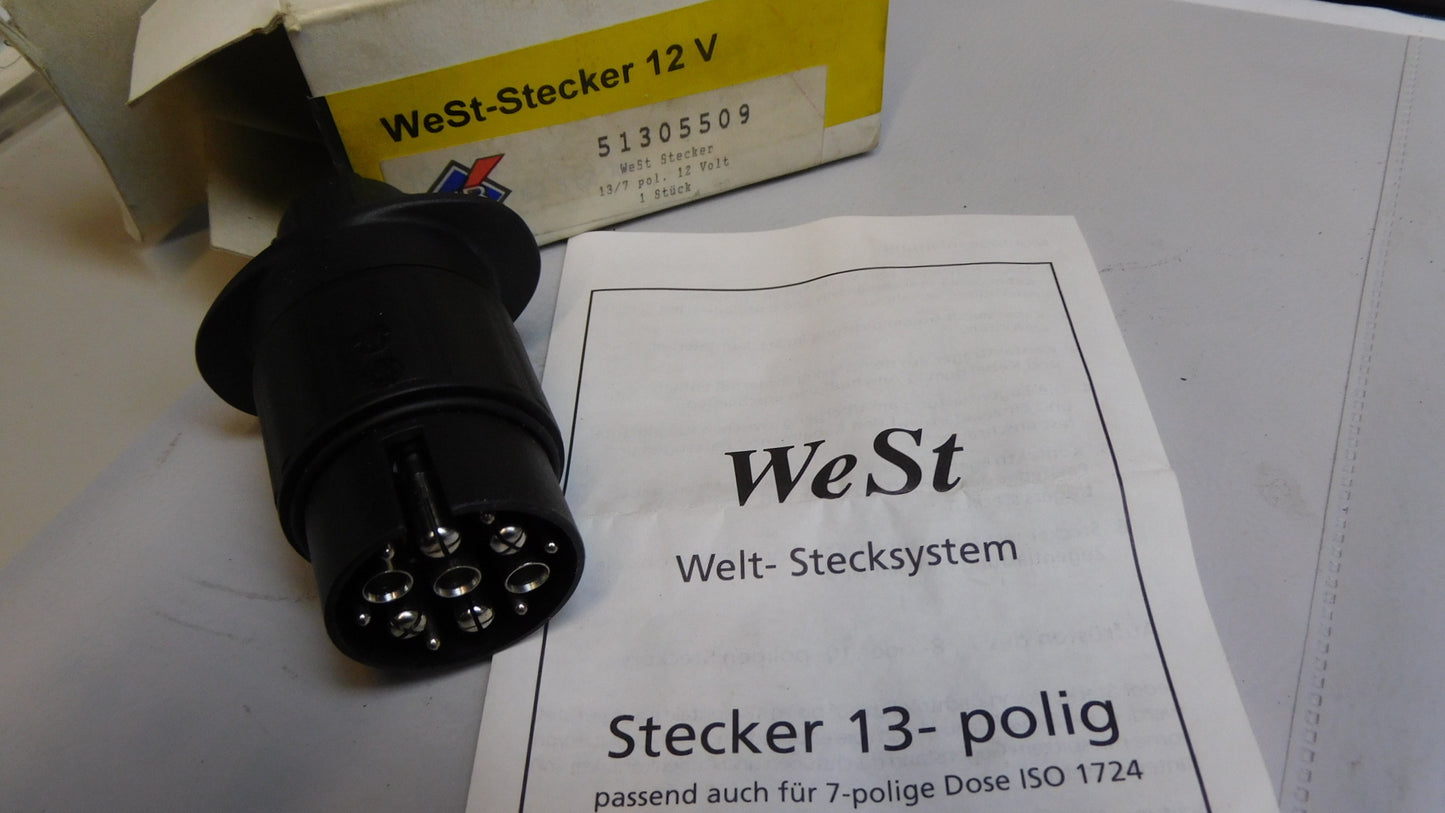 Anhängerstecker WeSt Stecker 12V 13/7 pol 51305509 HERTH+BUSS ELPARTS