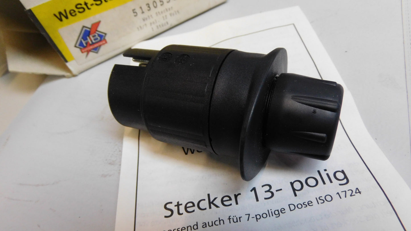 Anhängerstecker WeSt Stecker 12V 13/7 pol 51305509 HERTH+BUSS ELPARTS