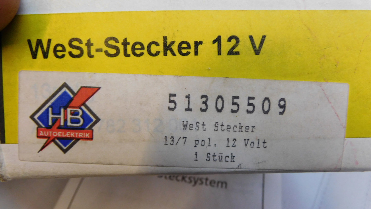 Anhängerstecker WeSt Stecker 12V 13/7 pol 51305509 HERTH+BUSS ELPARTS