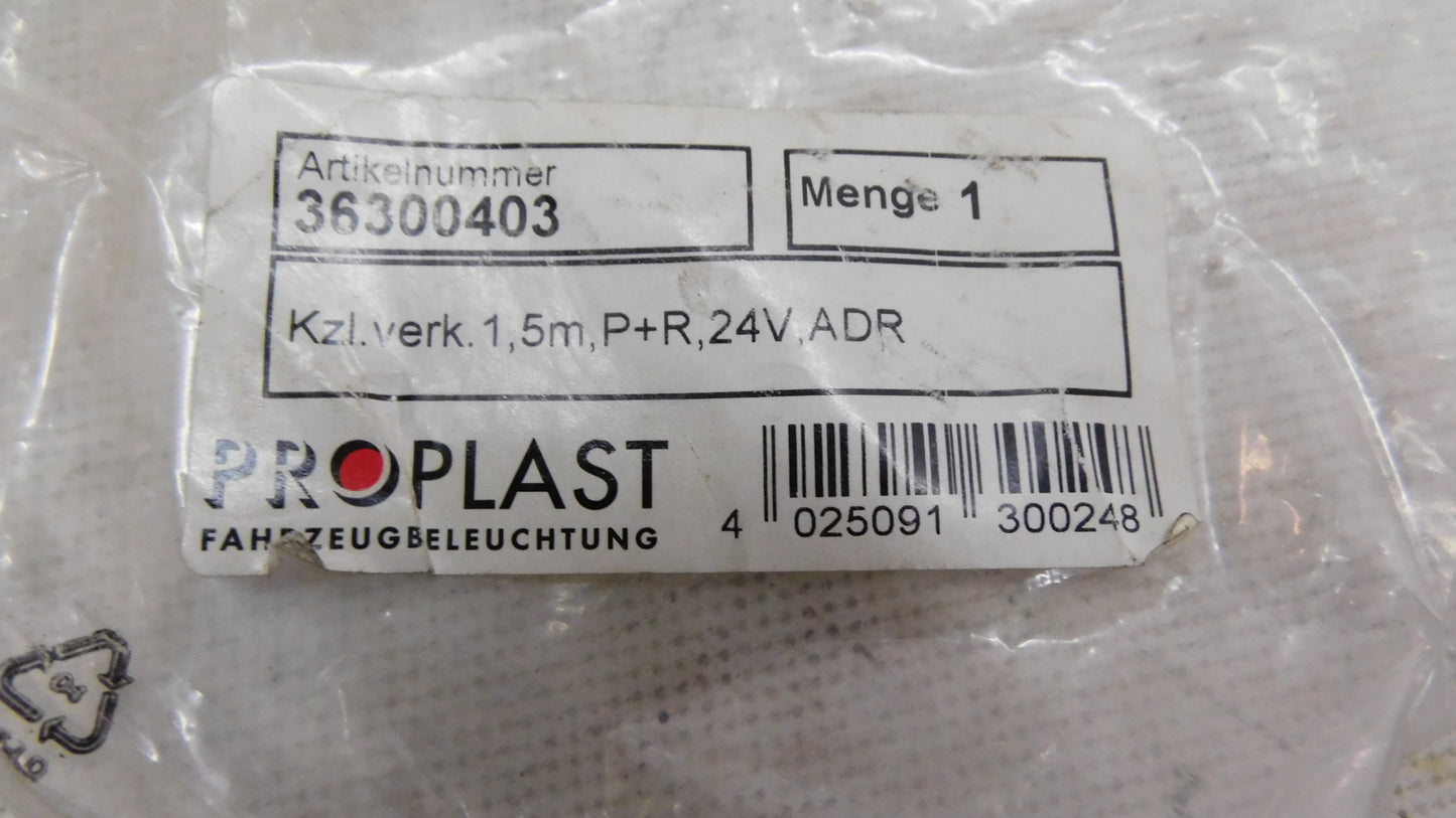 Kennzeichenleuchte Kabel 1,5m + P&R Stecker 24V ADR 36300403 Aspöck Proplast