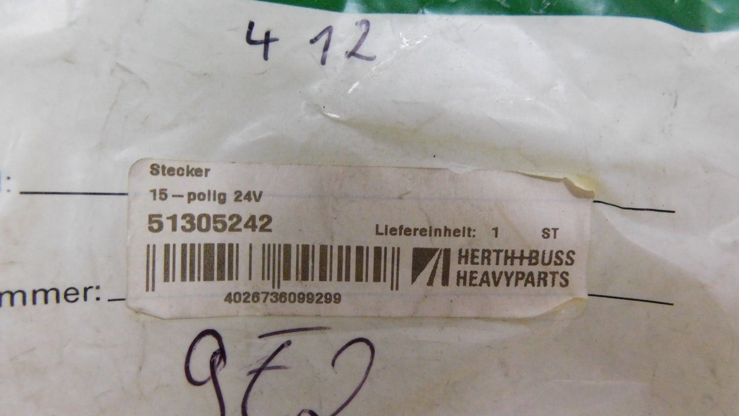 Anhängerstecker Stecker 24V 15-polig  51305242 Herth&Buss LKW