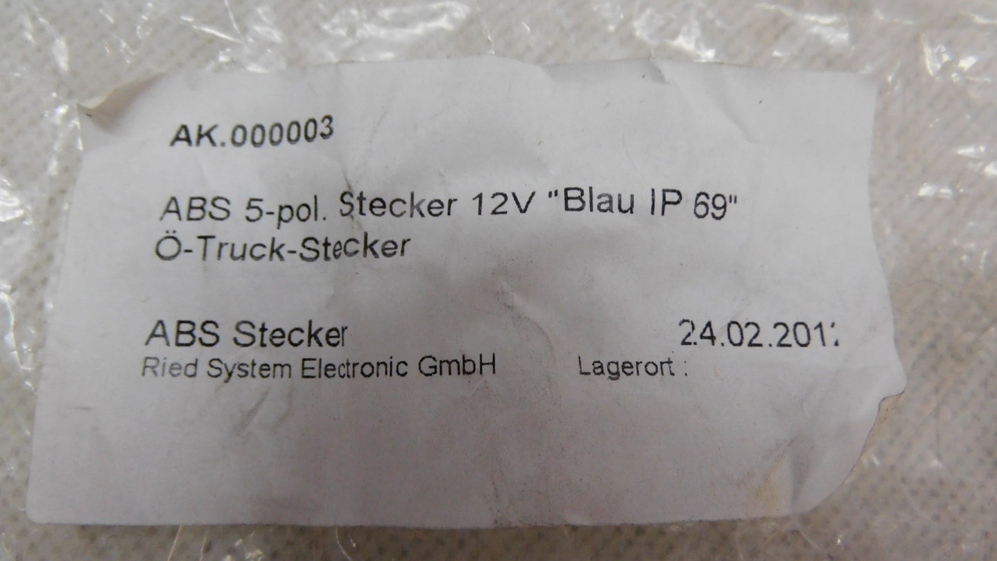 Stecker Rückfahrkamerasysteme ABS 7-pol. 12V "Blau IP 69" AK.000003 RIED System Electronic GmbH