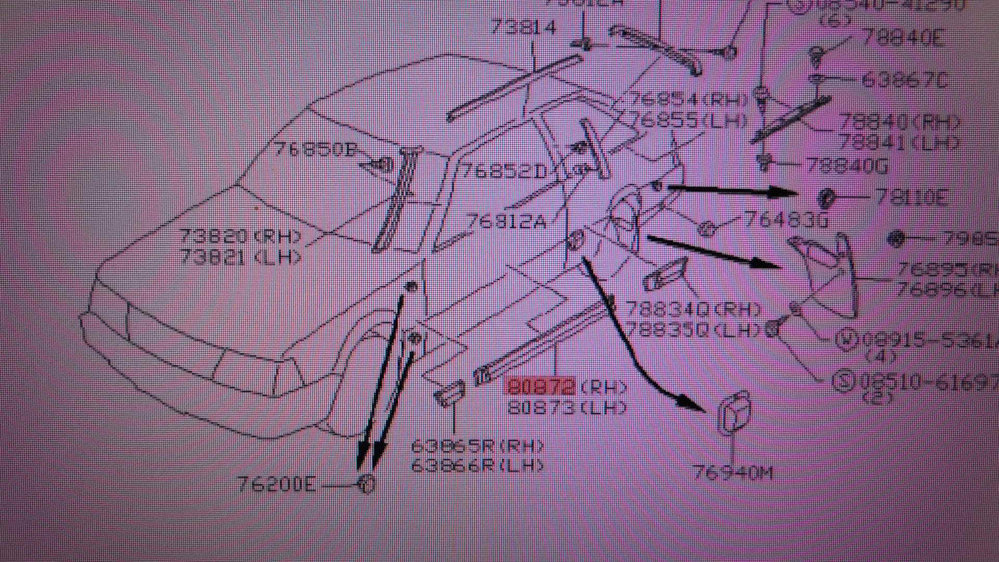 Zierleiste Moulding Tür Chrom 80872D2300 Nissan Stanza 1983-1986