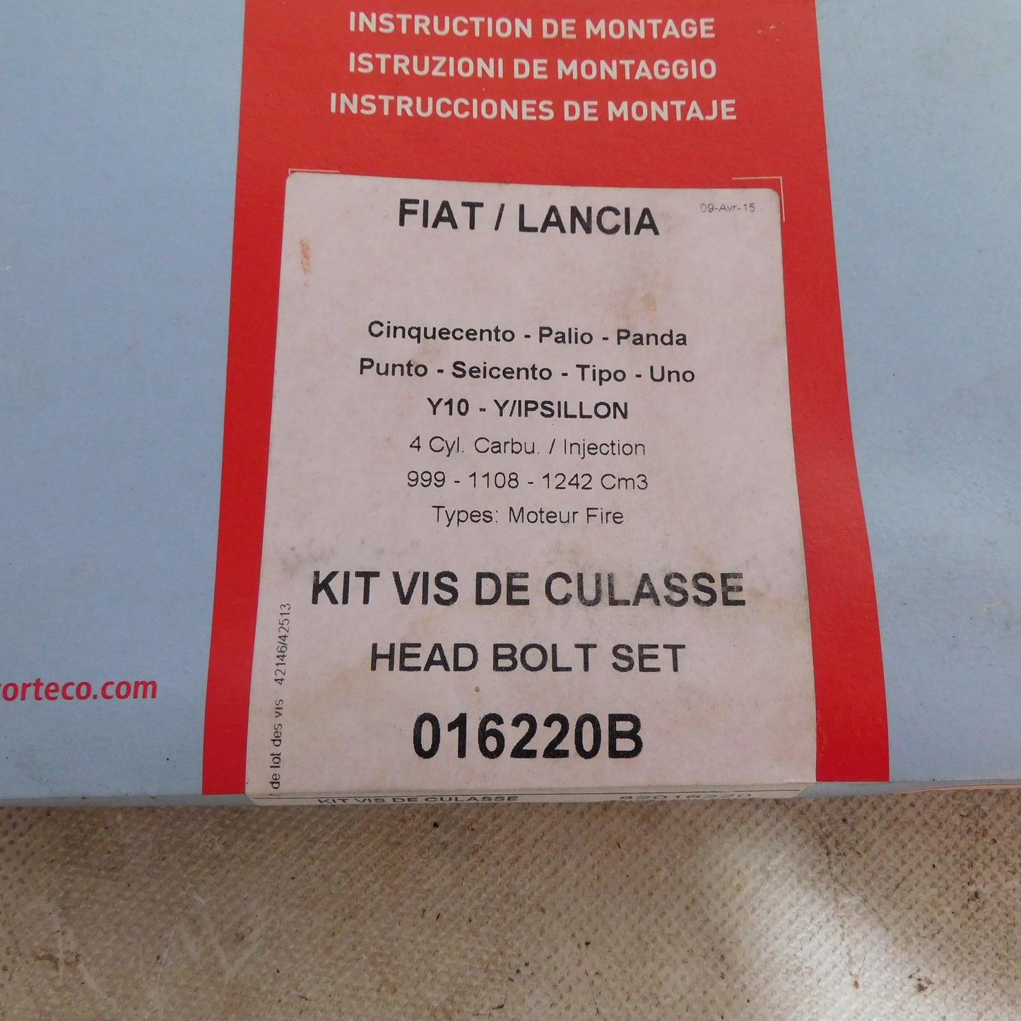 Zylinderkopfschraubensatz 016220B Corteco Fiat Lancia