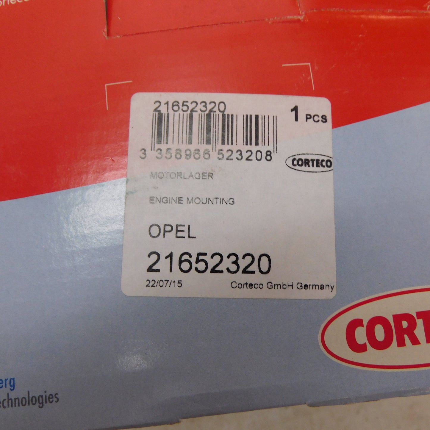Motorlager 21652320 Corteco Opel Vauxhall